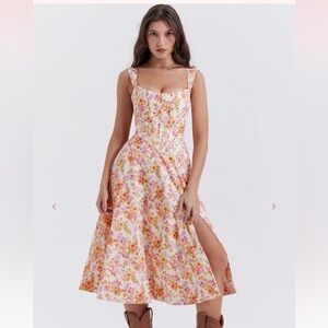 House of CB Saira Cream Sweetheart Sundress